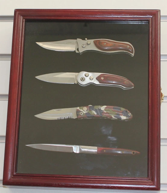 KNIFE DISPLAY CASE Shadow Box Wall Mount, Glass Door, Solid wood frame