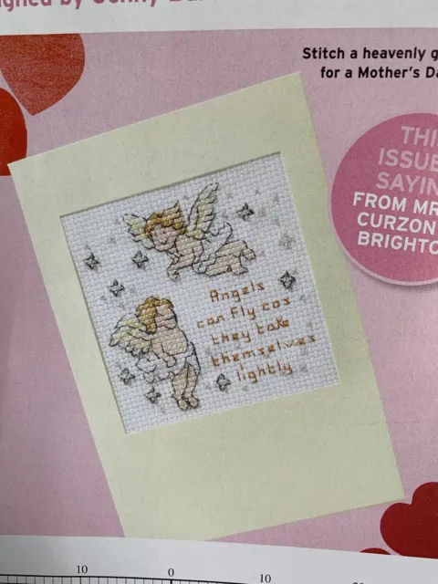 Stitcher’s Sayings Angels Can Fly Cos They Take Themselves .. Cross stitch char