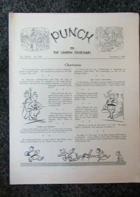 Punch-The London Charivari-Vintage Magazine-November 6th 1940