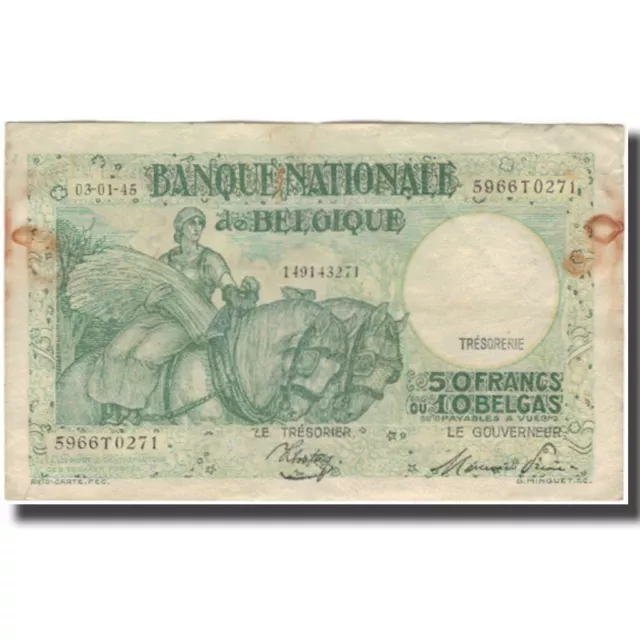 [#598615] Billet, Belgique, 50 Francs-10 Belgas, 1945-01-03, KM:106, TB