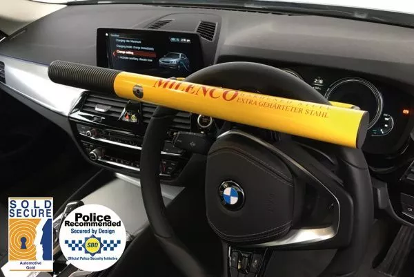 Milenco High Security Steering Wheel Lock Yellow (0499) Motorhome Car Van