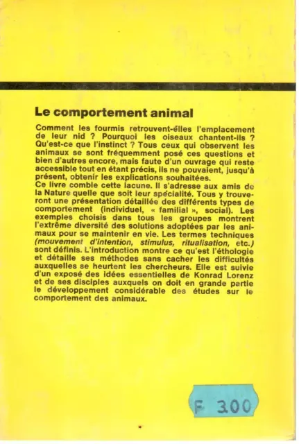 Le comportement animal / Michel Cuisin / Bordas Connaissance 111 / 1973 2