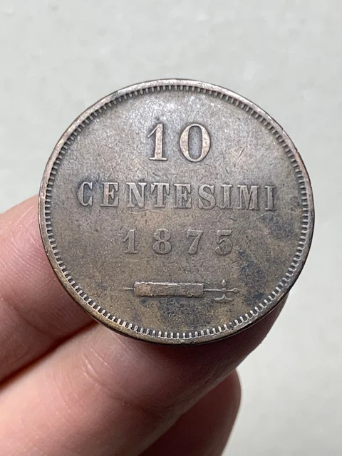 1551_172) San Marino Vecchia Monetazione (1864-1938) 10 centesimi 1875