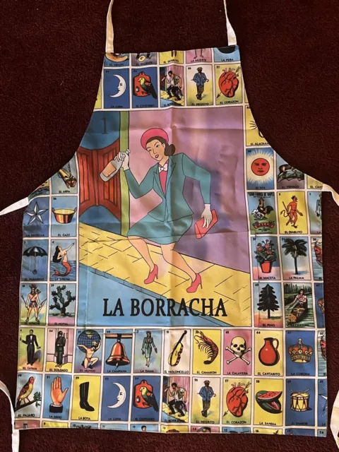 Dama Borracha Loteria Delantal Mandil Apron Unitalla One Size Mexican Cook Lady