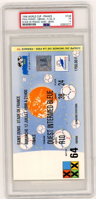 Billet finale coupe du monde 1998 Football - Collection