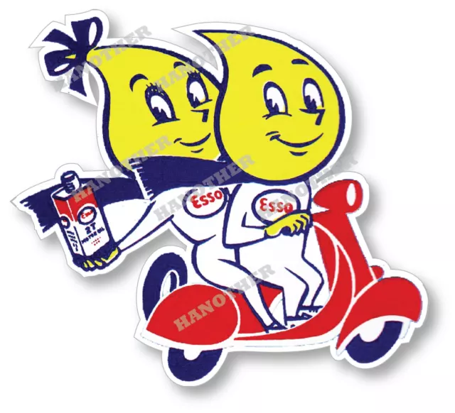 Esso Gasoline Twins Super High Gloss Outdoor 4 Inch Decal Sticker