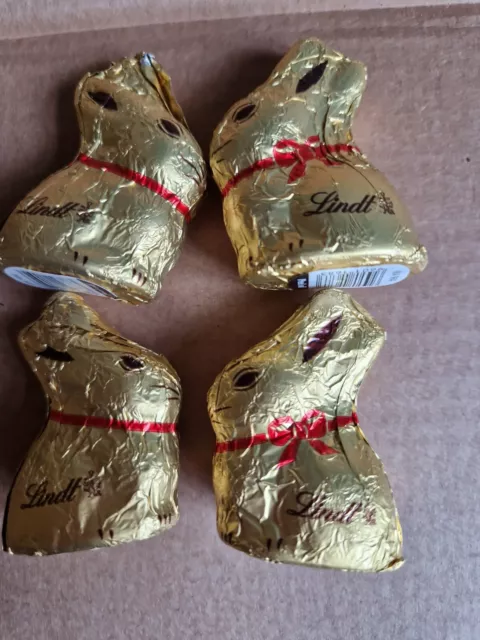 Lindt  Mini  Gold Foiled Easter Bunnies X 4 Milk Chocolates Easter