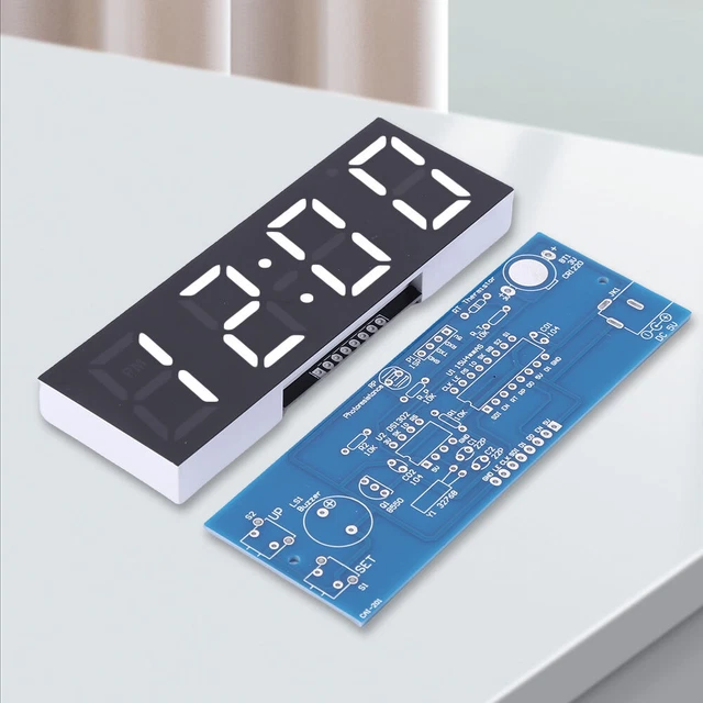 4 DIGIT DIY LED Digital Clock Kit LED Electronic Clock Set for ...