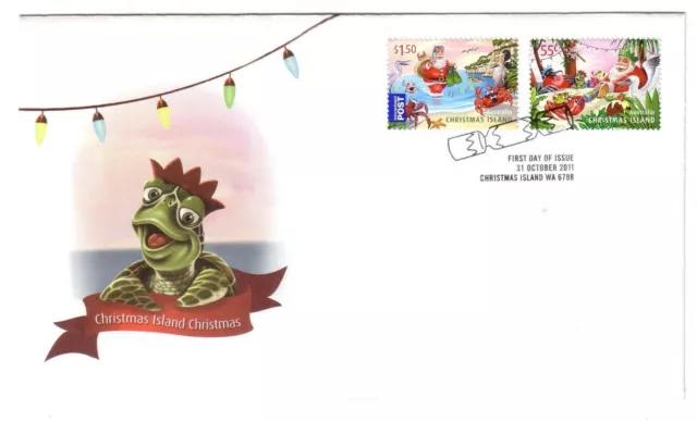 2011 FDC Christmas Island. Christmas. "Cracker" postmark.