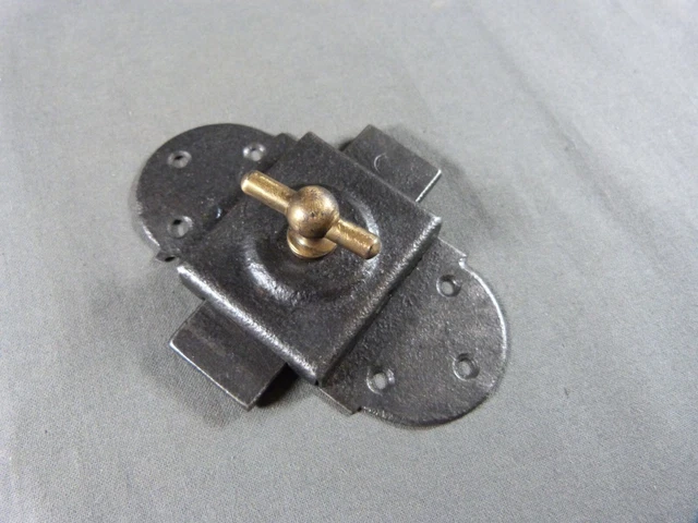 French Vintage iron Door Latch Lock Bolt Copper Knob Country Rustic farmhouse