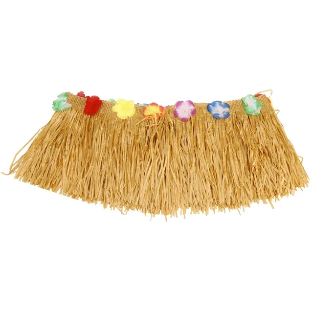 Table Skirt Hawaiian Luau Flower Grass Garden Wedding Party Beach Decor Khaki Y4