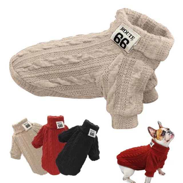 Knitted Dog Sweater Chihuahua Clothes Winter Knitwear Pet Cat Puppy Jumper Vest