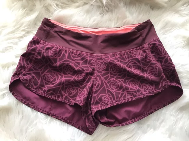 🌼Lululemon Speed Shorts Low-Rise 2.5” Lined Bourdeux Drama Size 4 EUC⭐️