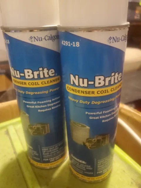 Lot of (2) 4291-18  Nu-Brite Condenser Air Conditioner Coil Cleaner 18 OZ Spray