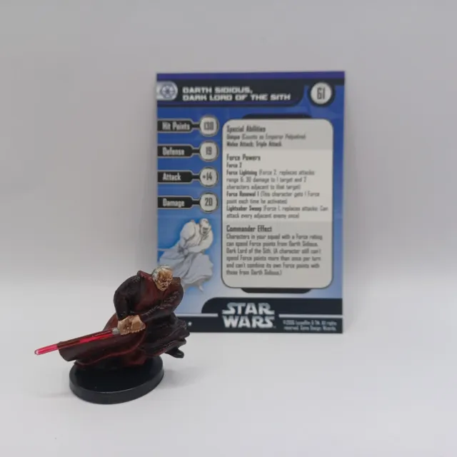 Star Wars Miniatures - Darth Sidious, Dark Lord of the Sith #41/60 w/ Card