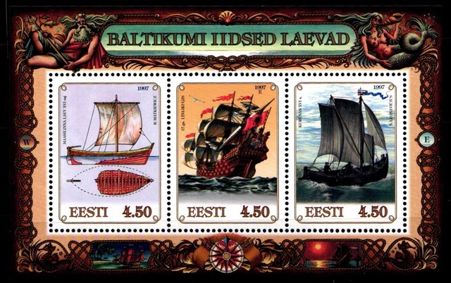 Estland Block 10 mit 303-305 postfrisch Schifffahrt #GW267