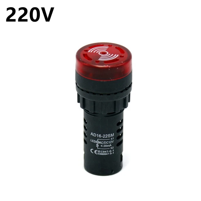 AD16 22SM Efficient 220V Sound Light Alarm with High Brightness LED Chip