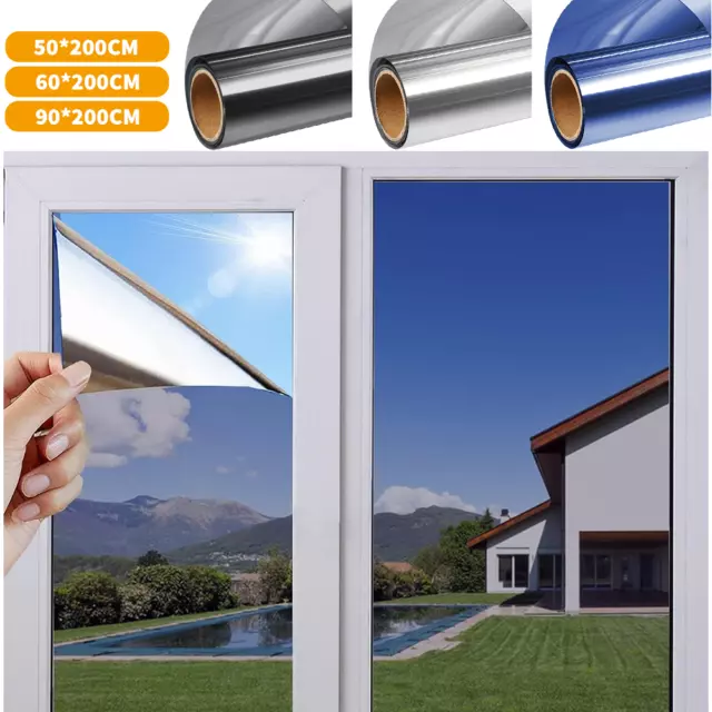 One Way Mirror Window Film Reflective Home Privacy Solar Tint Foil Glass Sticker
