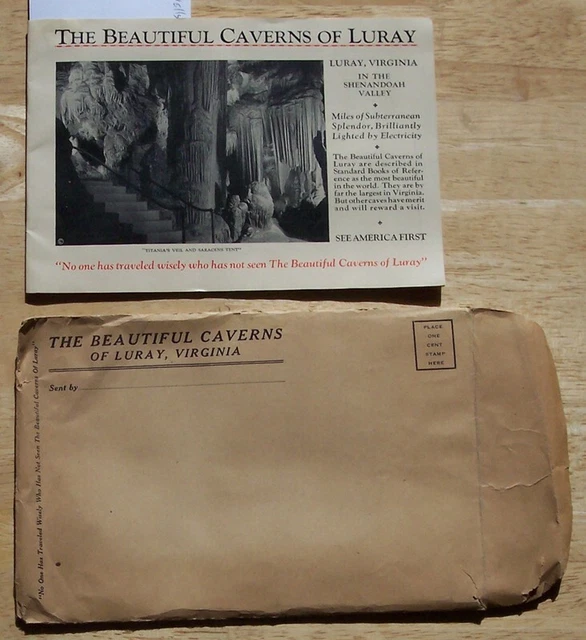 Caverns of Luray Virginia booklet 1931 tourism promo caves in Shenandoah Valley