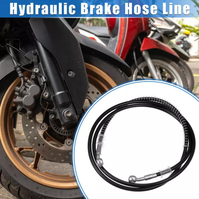 175cm 68.9" 10mm 0.39" Hydraulic Brake Hose Line Pipeline for Motorcycle Black