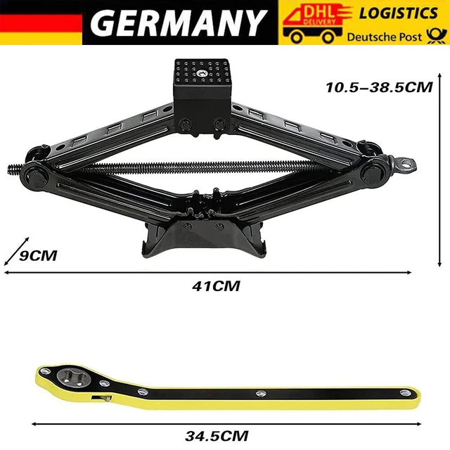Wagenheber Ratschenschlüssel – 360° Drehbar, 34,3 Cm Lang, Für Auto, SUV & LKW (schwarz/gelb)