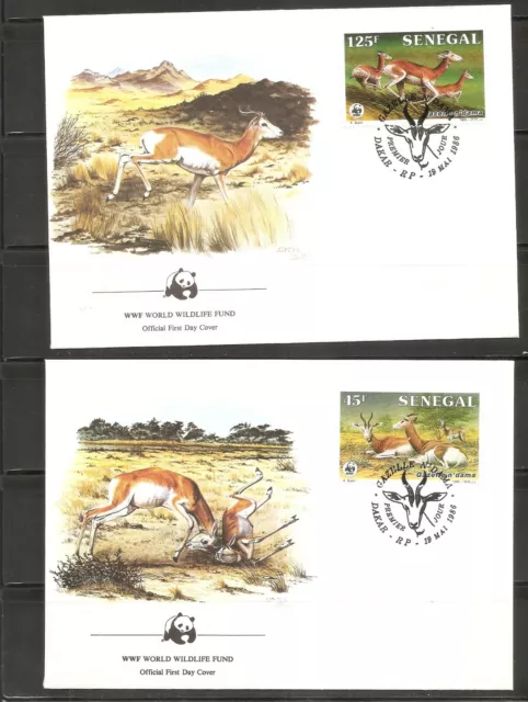 Senegal SC # 677-680 Ndama Gazelles FDC. World Wide Fund Covers 2