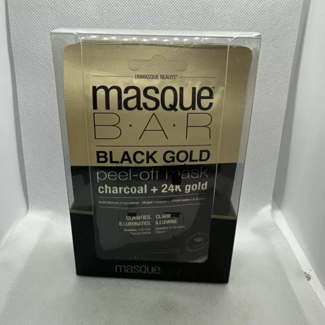 Masque Bar Black Gold Foil Peel Off Sheet Mask Charcoal 24k Gold PACK OF 6