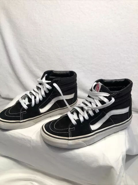 Vans Sk8-Hi Black White Skate Shoes Women's Size 7 Read Description￼