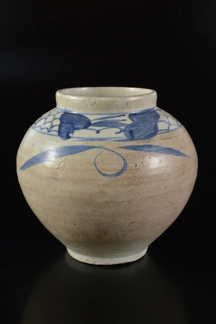 G3211: XF Korean Li Dynasty Blue&White Flower FLOWER VASE Ikebana