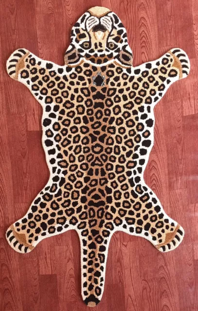 Fluffy Leopard Print Rug, Modern Shag Cheetah Rugs Home Decor 3x5