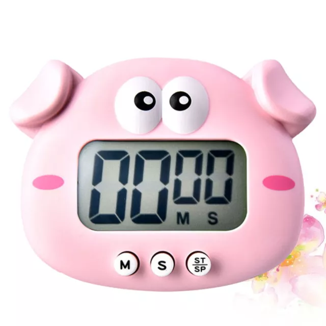 Temporizador eléctrico digital para niños dibujos animados portátil reloj alarma cerdo