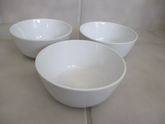 3 IKEA 5 3/4" Cereal Soup Bowls 12011-1 White Stoneware Bowls Set of 3