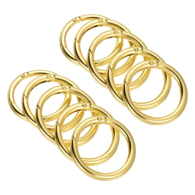 10pcs 51x39x6mm Spring Gate O Rings Round Snap Clip for Keyring Buckle Gold