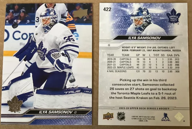 Ilya Samsonov 2023-24 Upper Deck #422 - Toronto Maple Leafs