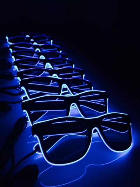 10 x paires de lunettes de soleil néon bleu achat en vrac lot de travail stag do fête pack DEL joblot 3