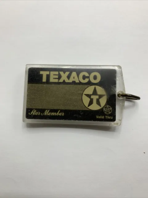 Vintage TEXACO STAR MEMBER Keychain Key ring Gas Advertising Mid Century