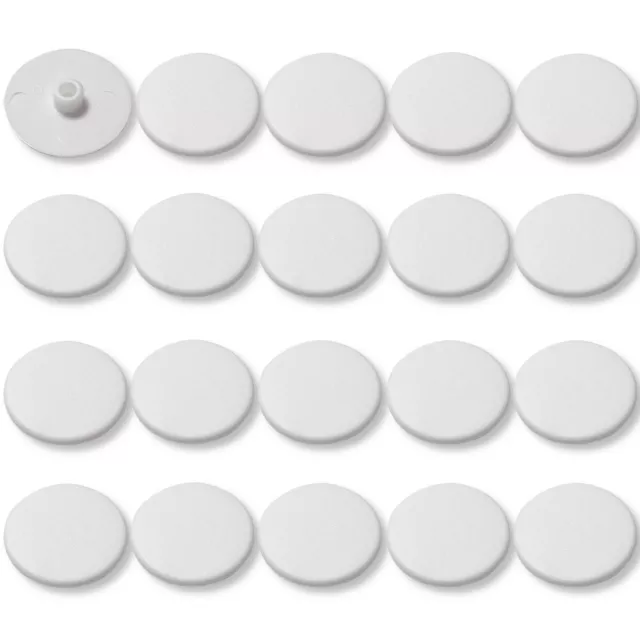 20x Cache vis Plastique Blanc tête Plate CHC et FHC 15mm 6 pans Creux Allen SW4