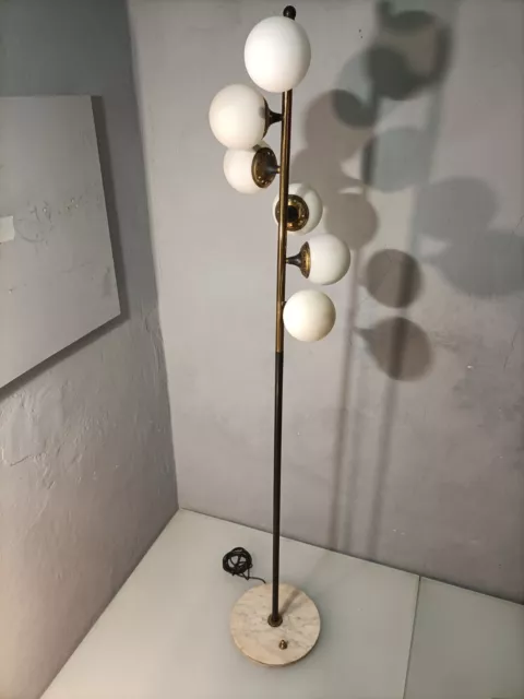 piantana design anni 50 mod alberello stilnovo in ferro ottone e sfere vetro