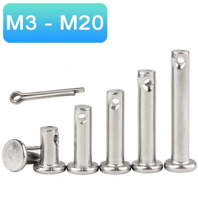 Clevis Pin Hinge Pin Rigging Pin M3 M4 M5 M6 M8 M10~M20 304