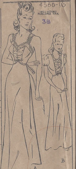 Patron De Couture Vintage Années 1940 HOME JOURNAL - Robe B38 Complet échelle