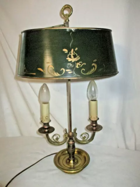 Ancienne belle lampe bouillotte bronze dorée DLG Lucien Gau