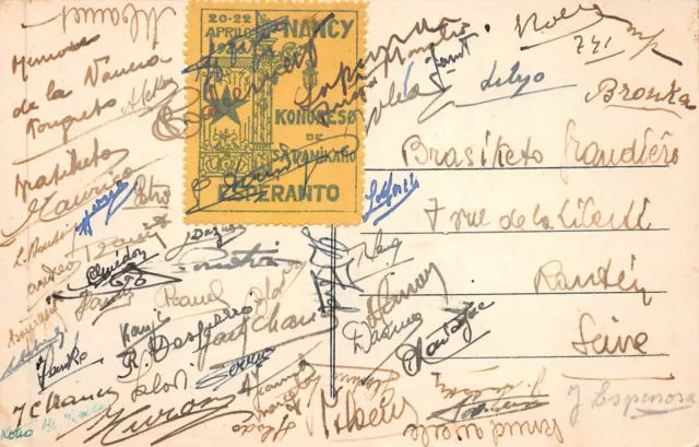 CPA - ESPERANTO - Nancy - signed 1926