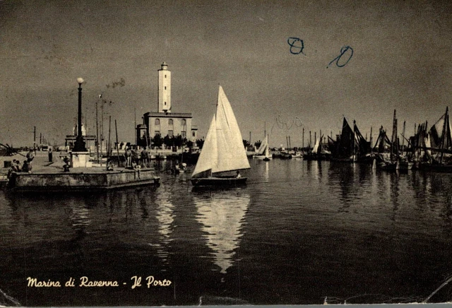 Marina di Ravenna il porto viaggiata 1957 Ravenna