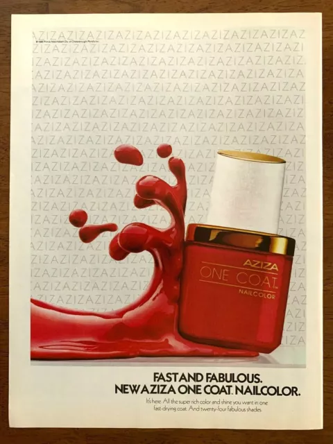 1986 Aziza Nail Color Polish Vintage Print Ad/Poster 80s Beauty Makeup ArtDécor