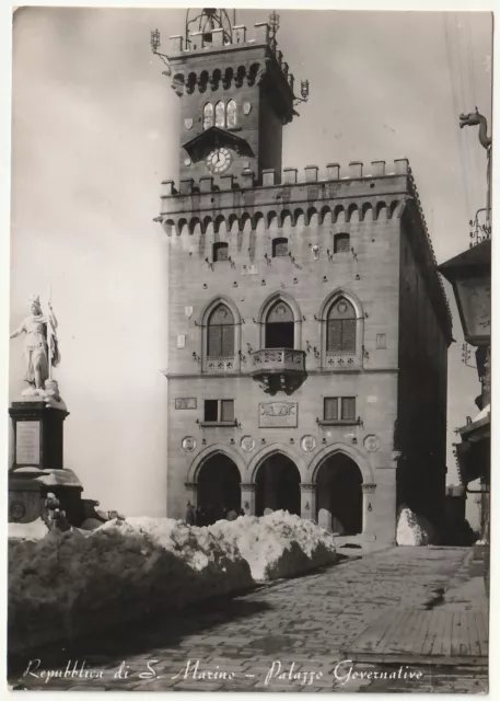 Repubblica Di S. Marino - Palazzo Governativo - Neve - Viagg. 1953 -5995-