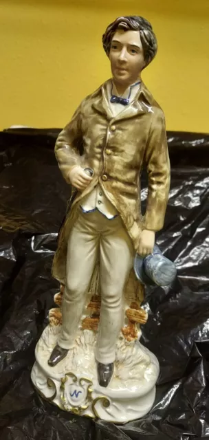 Beautiful Capodimonte Porcelain Figure Country Italian Man Naples Signed