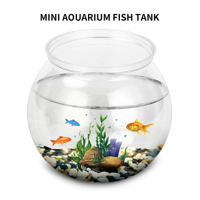 Mini Fish Tank Explosion-proof Raise Fish Round Fish Bowl Aquarium Tank Plastic