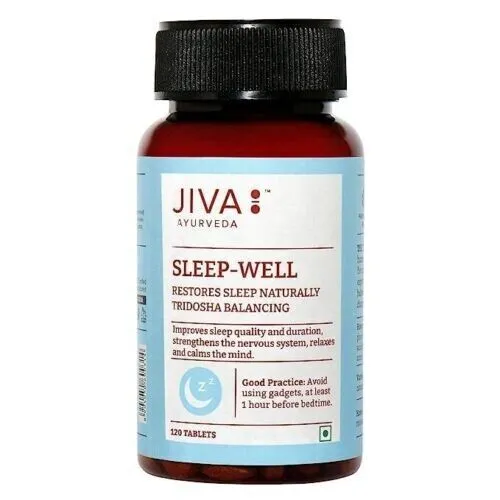 Jiva Ayurveda Sleep-Well Tablets - Restores Natural Sleep - Non-Habit 120 Tablet