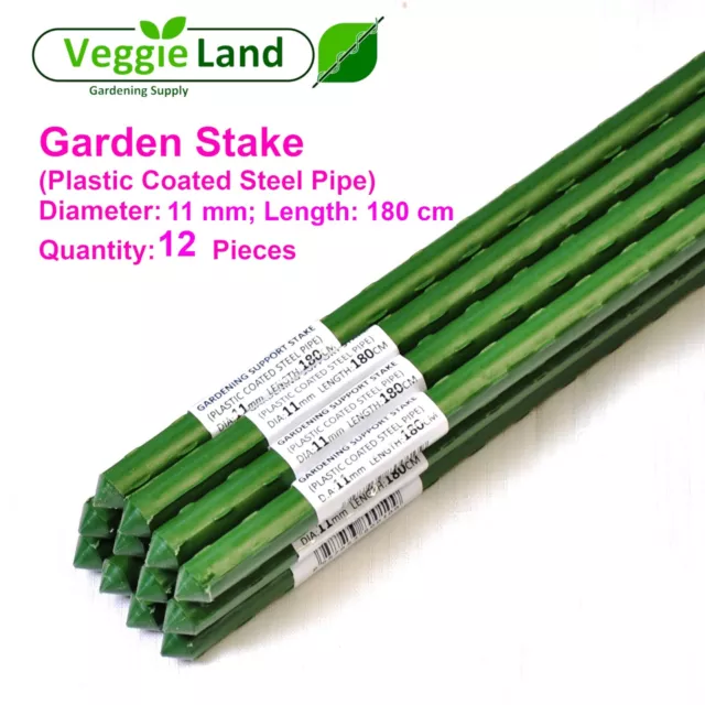 12 pcs 11mm X 180cm Garden Stakes ( Plastic Coated Steel Pipes )