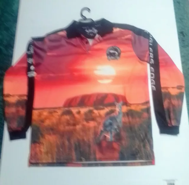 Fishing Sun Shirt Mens Angler's Edge Australia Graphic Lightweight Collared XL